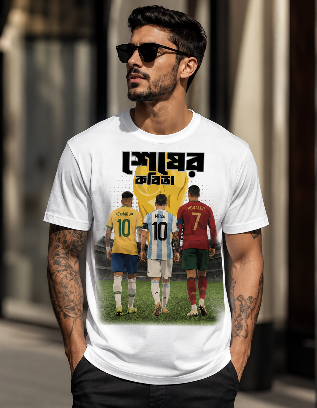 Sesher Kobita Bengali T-Shirt (White)