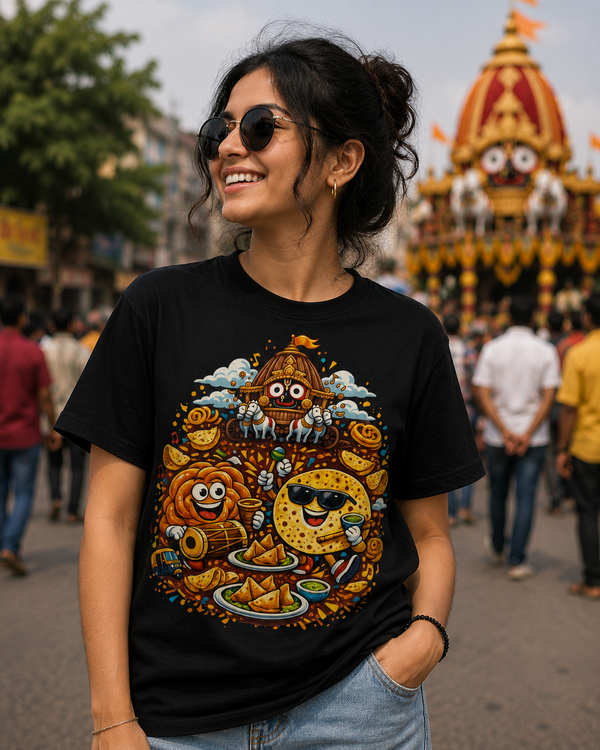 Rath, Jilipi and Papad T-Shirt (Black)