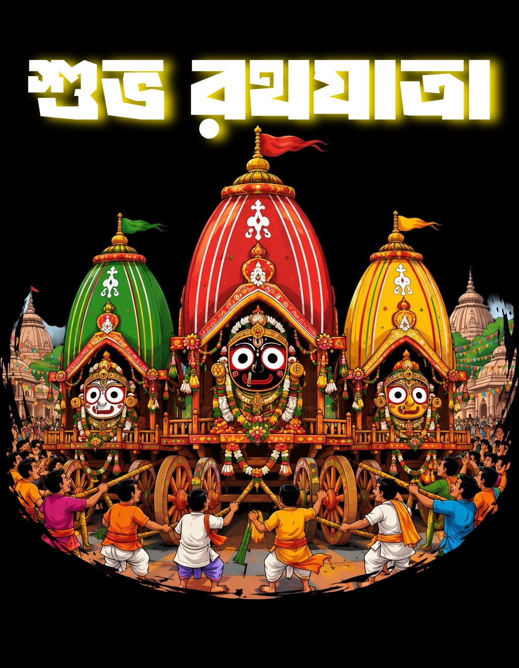 Subho Rathyatra T-Shirt (Black)